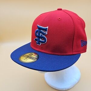 Fresno State Bulldogs Hat Cap New Era Fitted Size 7 1/4 Red Blue NCAA 59Fifty